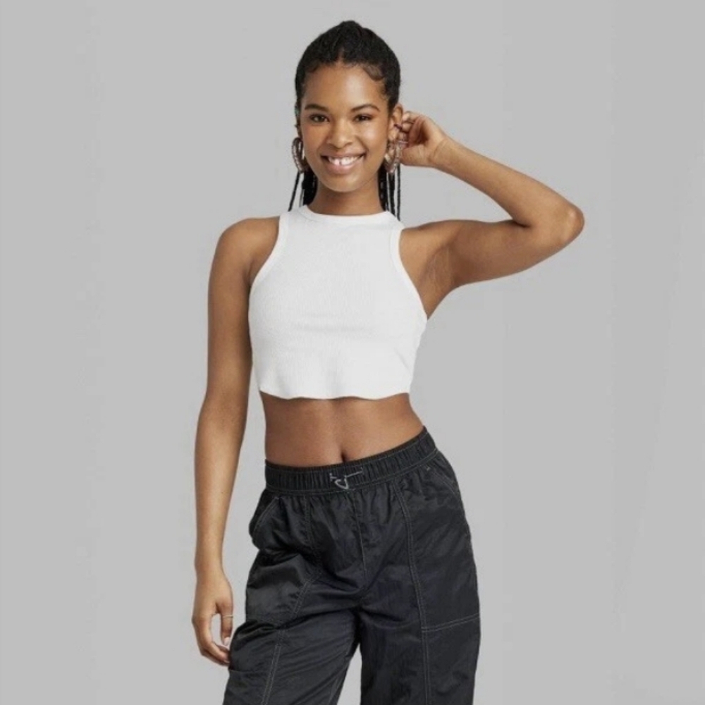 2 Tops $8 Wild Fable White Tiny Tank Top Crop Top